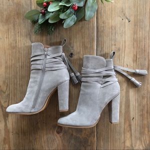 Steve Madden Glorria Taupe Suede Booties